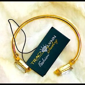 Traci Lynn contemporary crystal cuff bracelet